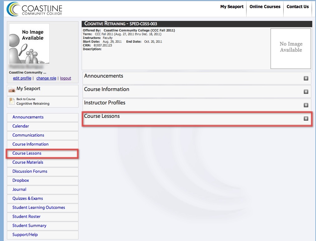 Seaport Current Course Page