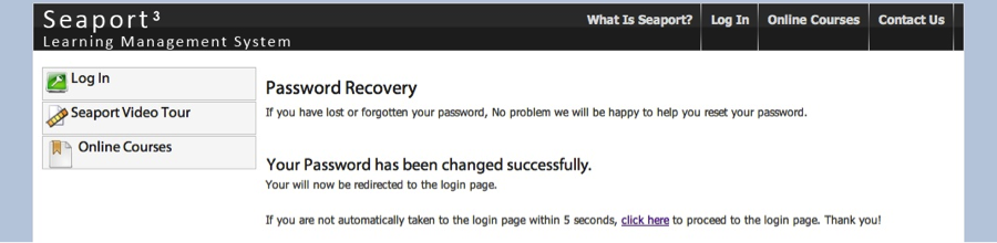 Seaport Password Reset Confirmation