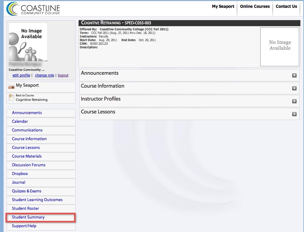 Seaport Current Course Page